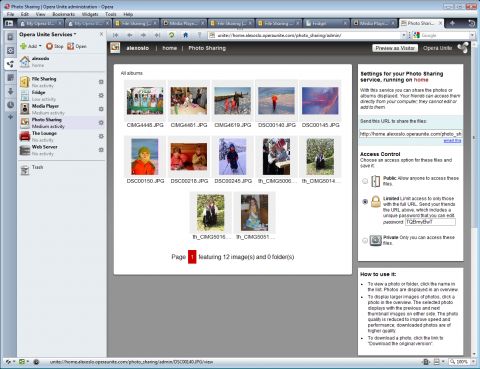 Opera Unite - Photo Sharing